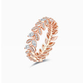 Art Deco 18K Rose Gold Diamonds Wedding Band For Women | Modern Gem Jewelry | Saratti 