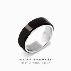 Mens Wedding Rings Black 18K Gold | Custom Men Wedding Band | Modern Gem Jewelry | Saratti