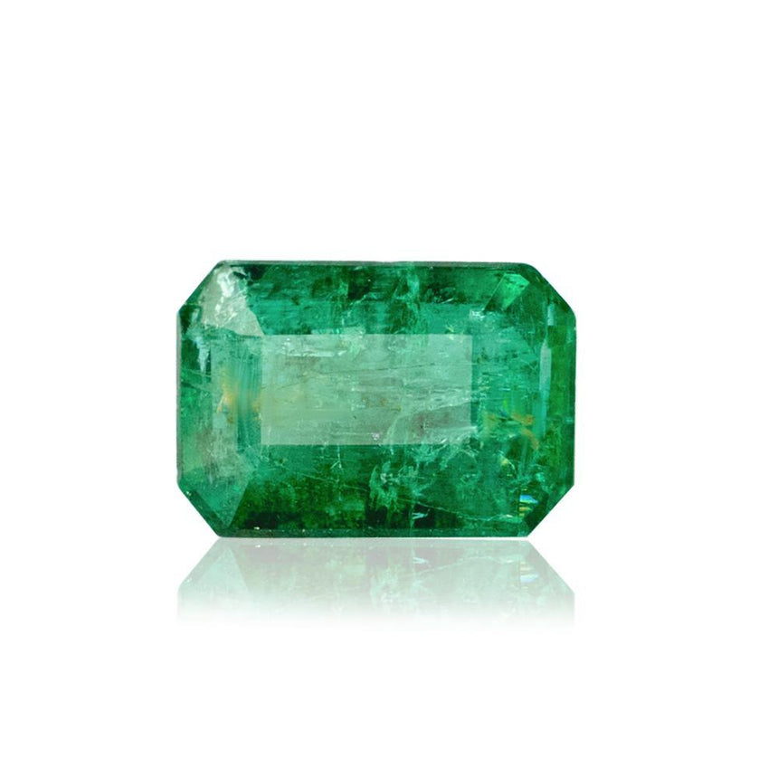 Emerald Gemstone | Green Emerald Cut | 1.25 Carats Minor-Oil | Custom Jewelry | Modern Gem Jewelry