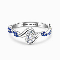 Aurora • Oval Moissanite Ring Oval Bezel in Platinum
