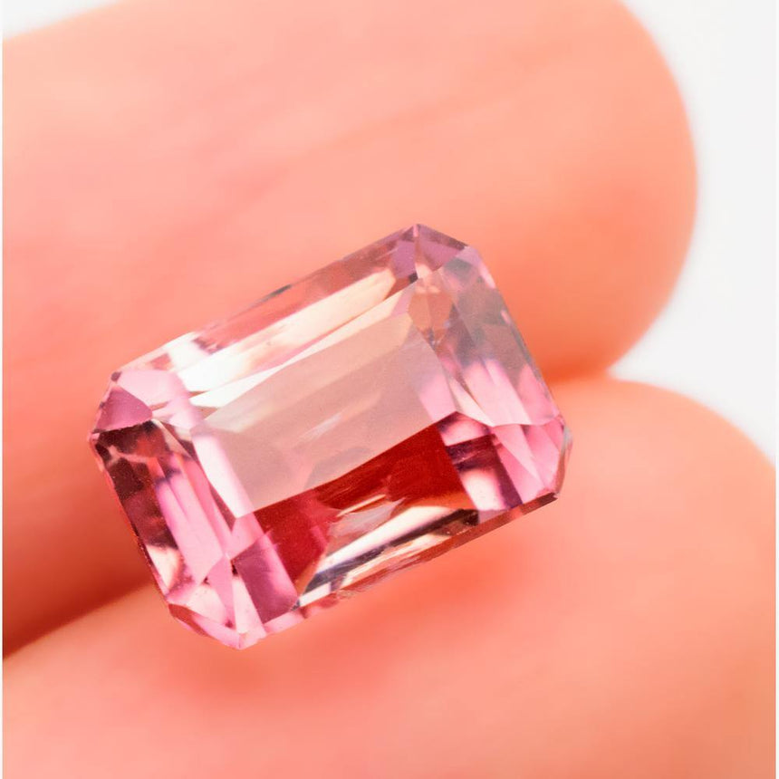 4.41 Carats Bi Color Tourmaline Emerald Cut Gemstone | 11.2mm x 81mm - Modern Gem Jewelry 
