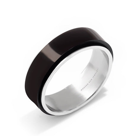 Mens Wedding Rings Black 18K Gold | Custom Men Wedding Band | Modern Gem Jewelry | Saratti