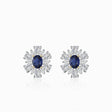 Blue Earrings with Natural Sapphire and Diamonds in 18K White Gold | Modern Gem Jewelry