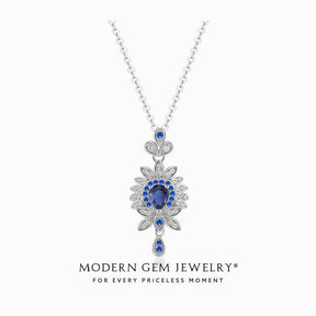 Adjustable Chain Sapphire Gold Necklace | Modern Gem Jewelry
