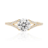 LUCIA Split Shank Engagement Ring in Yellow Gold | Modern Gem Jewelry | Saratti