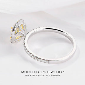 Tiffany Yellow Diamond Ring in 18K White Gold | Modern Gem Jewelry