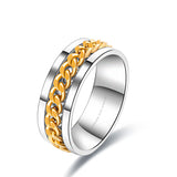 El Cubano Amarillo Cuban Link Ring | Custom Made Wedding Bands | Modern Gem Jewelry | Saratti