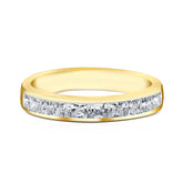 Princess Cut Diamond Wedding Band in Yellow Gold | Modern Gem Jewelry | Saratti 