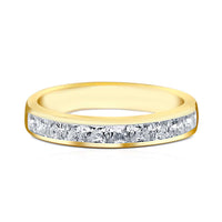 Princess Cut Diamond Wedding Band in Yellow Gold