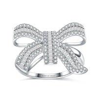 Baguette Diamond Engagement Ring Ribbon Design