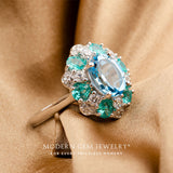 London Blue Topaz White Gold Engagement Ring 