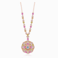 Vintage Inspired Tourmaline Necklace in Rose Gold