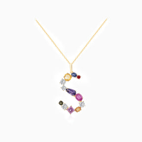 Gold Sapphire Necklace in 18K Yellow Gold | Modern Gem Jewelry