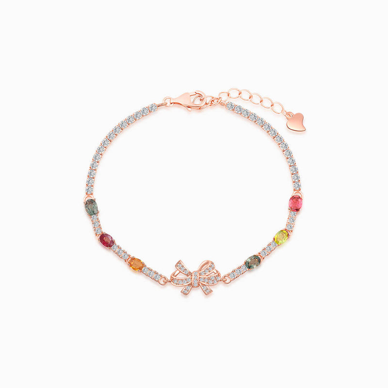 Multicolored Tourmaline Dainty Bracelet | Saratti