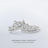 Tiara-Inspired Circle Diamond Earrings  | Modern Gem Jewelry