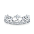 Pave set Tiara-inspired Wedding Band with Diamonds in White Gold | Modern Gem Jewelry | Saratti 