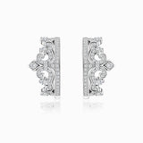 Tiara-Inspired Circle Diamond Earrings  | Modern Gem Jewelry