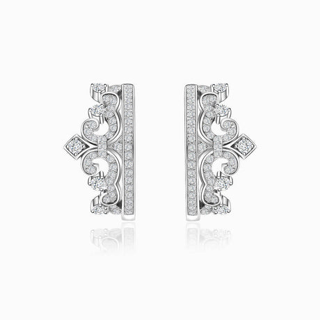 Tiara-Inspired Circle Diamond Earrings  | Modern Gem Jewelry