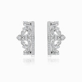 Tiara-Inspired Circle Diamond Earrings  | Modern Gem Jewelry