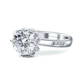 18K Round Moissanite Engagement Ring 