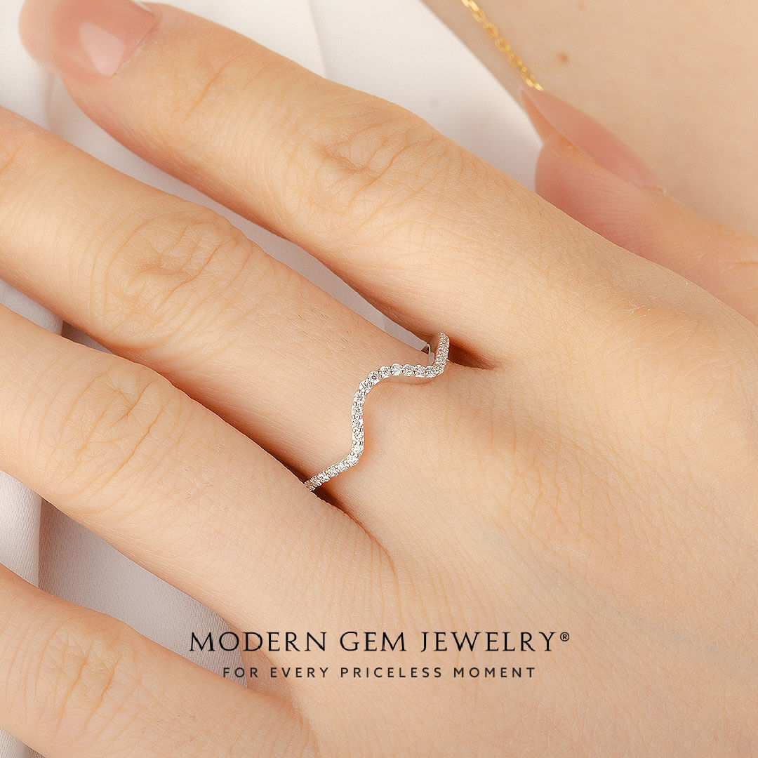 Amara • Pear Engagement Ring with Wedding Band in Platinum | Modern Gem Jewelry