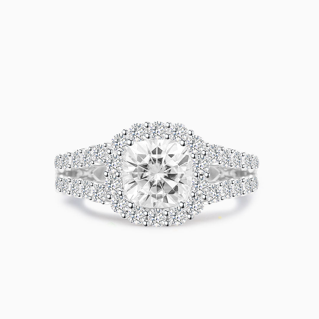 2 carat Cushion Diamond Ring in 18K White Gold | Modern Gem Jewelry | Custom Engagement Rings & Fine Jewelry | Saratti 
