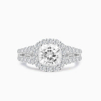 Erica • 2-carat Cushion Moissanite Ring in White Gold