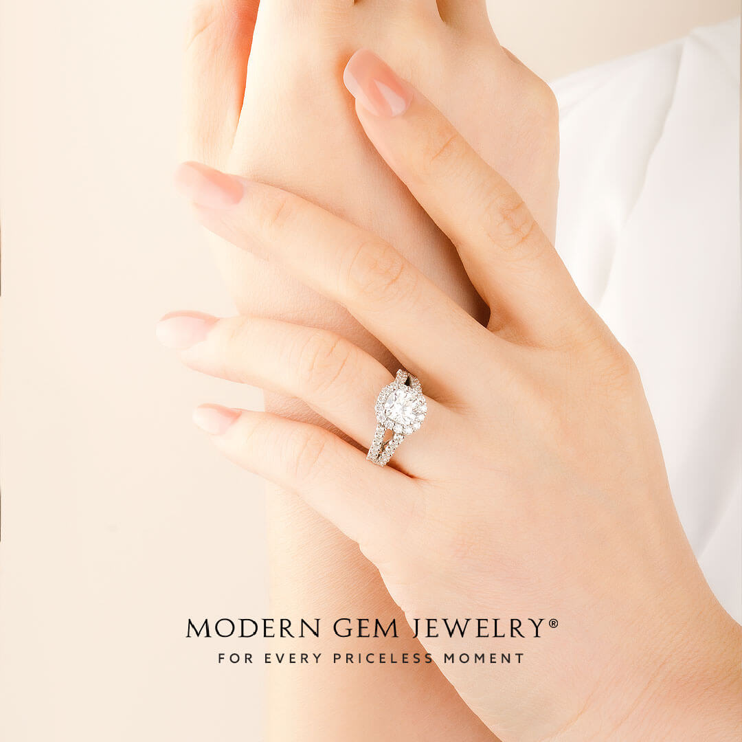 2 carat Cushion Diamond Ring in 18K White Gold | Modern Gem Jewelry | Custom Engagement Rings & Fine Jewelry
