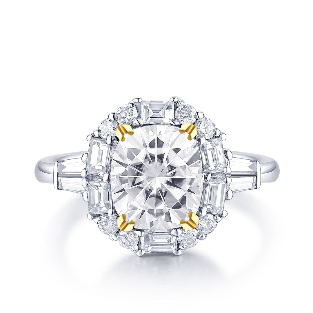 2 Carat Cushion Cut Diamond Ring In White Gold | Custom Rings | Modern Gem Jewelry