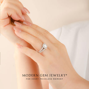 2 carat Cushion Diamond Ring in 18K White Gold | Modern Gem Jewelry | Custom Engagement Rings & Fine Jewelry