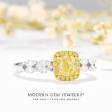  Yellow Diamond Two Tone 18K White and Yellow Gold Ring