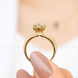 2 Carat Cushion Cut Diamond Ring In Yellow Gold | Custom Jewelry| Modern Gem Jewelry