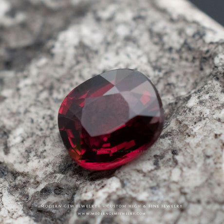 Cushion Red Natural Garnet Gem - Modern Gem Jewelry