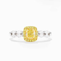 Cushion Fancy Diamond Dainty Ring
