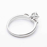 18K white gold natural 1.25 ct. round diamond engagement ring 