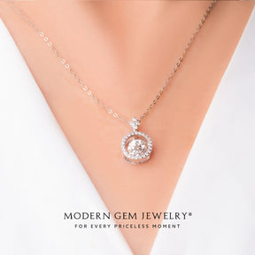 Elegant Colorless Diamond Dangle Necklace in White Gold | Saratti