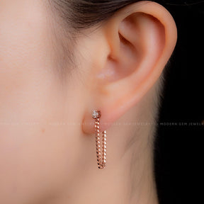 Chic Chain Link Earrings in Rose Gold | Saratti