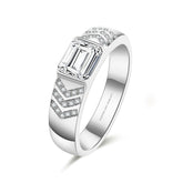 Round Diamond Wedding Band Tension Set In White Gold| Custom Engagement Ring | Modern Gem Jewelry | Saratti