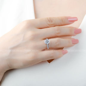 3.5 carat diamond ring in 18K White Gold | Modern Gem Jewelry