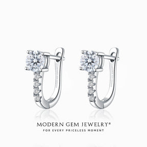 Timeless diamond hoop earrings with hinged design - affordable luxury jewelry for women in 18K White Gold | Modern Gem Jewelry