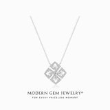 Dangling Diamond Necklace in 18K White Gold| Modern Gem Jewelry