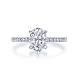 Prong Set Oval Diamond Engagement Ring in 18K White Gold 