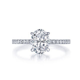 Diamond Pave Oval Diamond Engagement Ring 