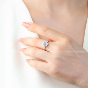 3.5 carat diamond ring in 18K White Gold | Modern Gem Jewelry