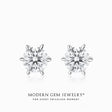 Half Carat Round Diamond Screw Back 18K White Gold Earrings | Modern Gem Jewelry