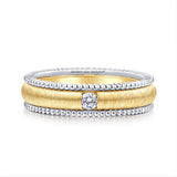 Diamond Solitaire 18K Gold Wedding Band 