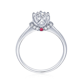 Three Stone Oval Engagement Ring Illusion Set | Custom Rings | Modern Gem Jewelry