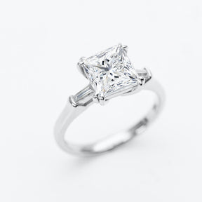 Princess Cut Three Stone Ring | Custom Rings| Modern Gem Jewelry