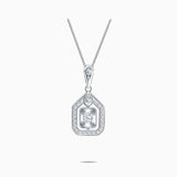 Diamond Necklace Halo in 18K White Gold