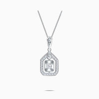 Diamond Necklace Halo in 18K White Gold